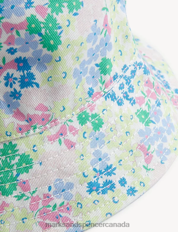 Kids Multi Accessories Marks & Spencer Pure Cotton Floral Sun Hat 20VTD8289 - Marks and Spencer online