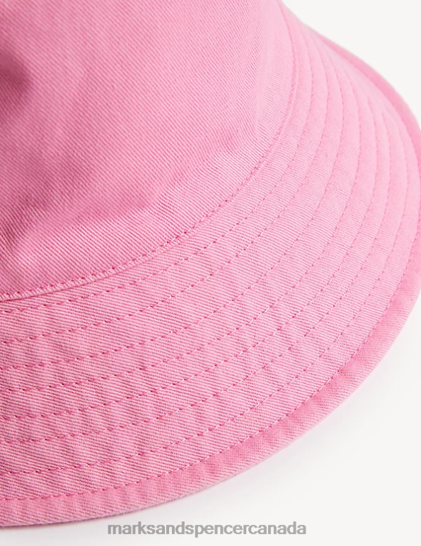 Kids Sugar Pink Accessories Marks & Spencer Pure Cotton Plain Sun Hat 20VTD8576 - Marks and Spencer Canada locations