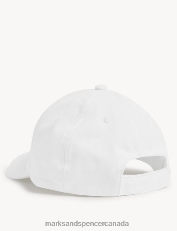 Marks and Spencer sale - Kids White Accessories Marks & Spencer Pure Cotton Plain Baseball Cap 20VTD8847