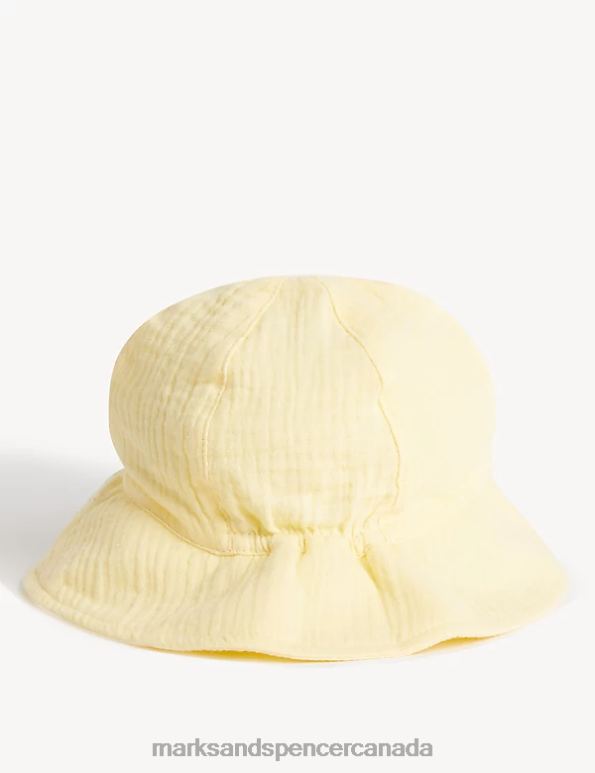 Marks and Spencer near me - Kids Yellow Accessories Marks & Spencer Pure Cotton Plain Sun Hat 20VTD8319