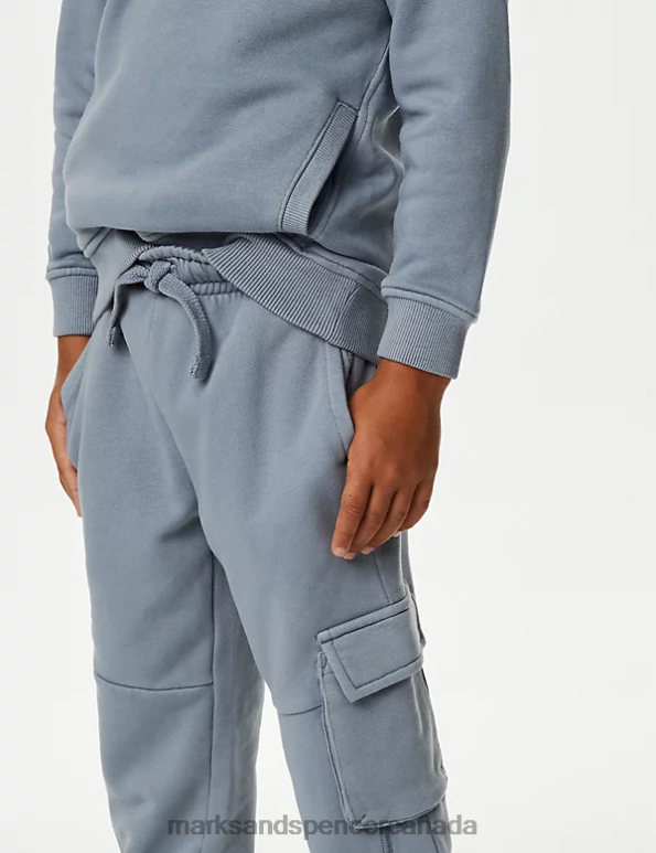 Kids Blue Clothing Marks & Spencer 2pc Cotton Rich Sweatshirt & Joggers Outfit 20VTD7812 - Marks and Spencer online