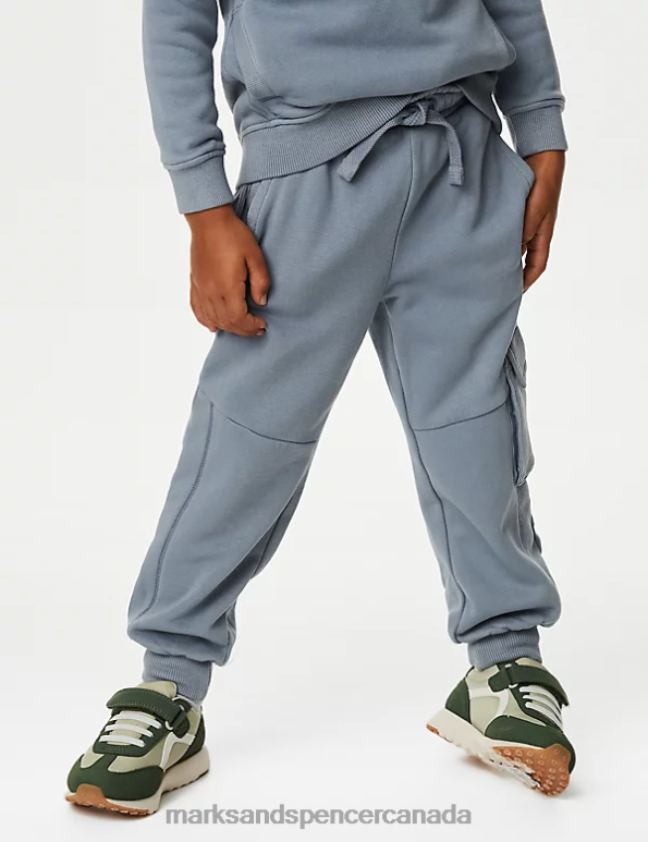 Kids Blue Clothing Marks & Spencer 2pc Cotton Rich Sweatshirt & Joggers Outfit 20VTD7812 - Marks and Spencer online