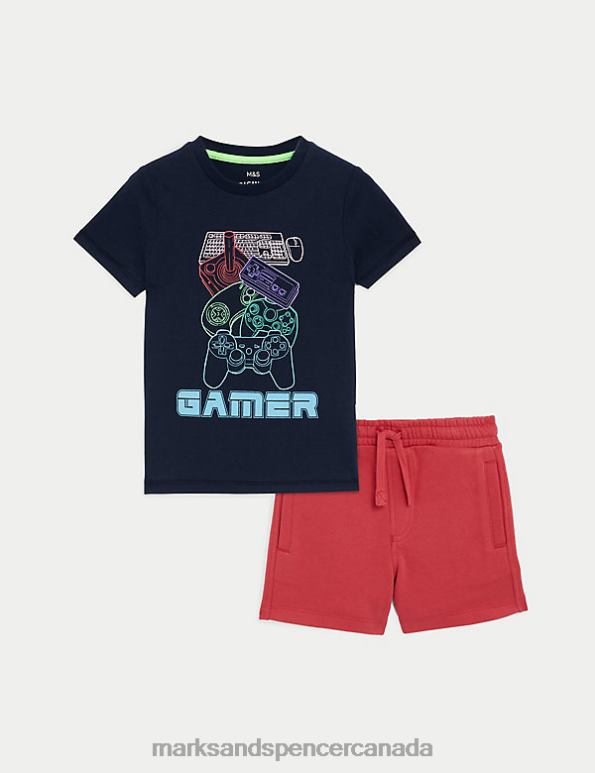 Kids Multi Clothing Marks & Spencer 2pc Pure Cotton Gamer Outfit 20VTD8153 - Marks and Spencer online