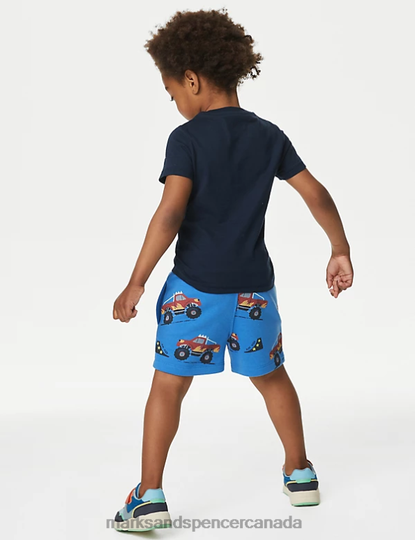Kids Multi Clothing Marks & Spencer Cotton Rich Transport Top & Bottom Outfit 20VTD8271 - Marks and Spencer outlet