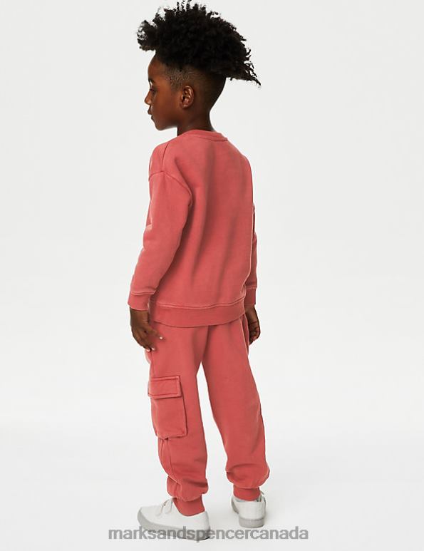 Marks and Spencer Canada - Kids Red Clothing Marks & Spencer 2pc Cotton Rich Sweatshirt & Joggers Outfit 20VTD8043