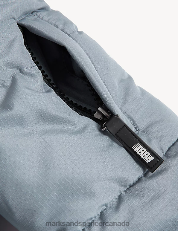 Kids Steel Blue Clothing Marks & Spencer Stormwear Hooded Longline Padded Coat 20VTD8193 - Marks and Spencer outlet