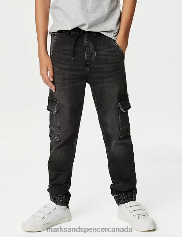 Kids Black Denim Clothing Marks & Spencer Regular Cotton Rich Jeans 20VTD7849 - Marks and Spencer Canada locations