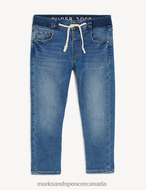 Kids Dark Blue Denim Clothing Marks & Spencer Skinny Fit Comfort Stretch Jeans 20VTD7597 - Marks and Spencer outlet