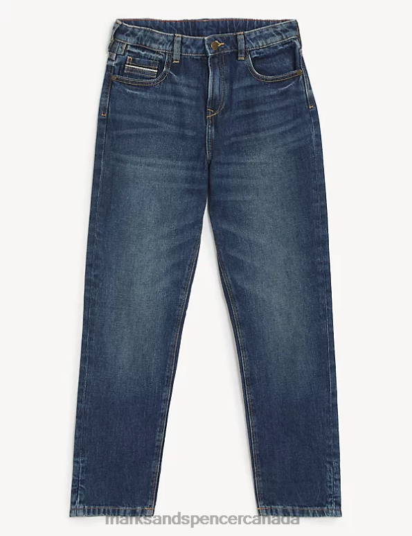 Marks and Spencer near me - Kids Dark Denim Clothing Marks & Spencer Relaxed Pure Cotton Jeans 20VTD8562