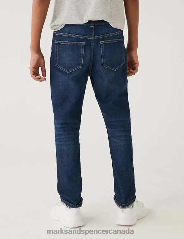 Kids Dark Indigo Clothing Marks & Spencer The Smith Skinny Fit Cotton with Stretch Jeans 20VTD8586 - Marks and Spencer online