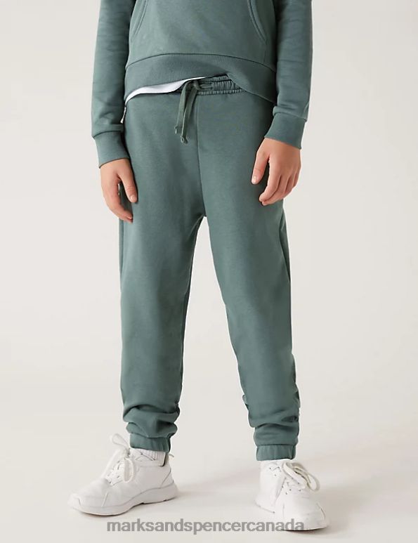 Kids Dark Sage Clothing Marks & Spencer Cotton Rich Joggers 20VTD8509 - Marks and Spencer Canada locations