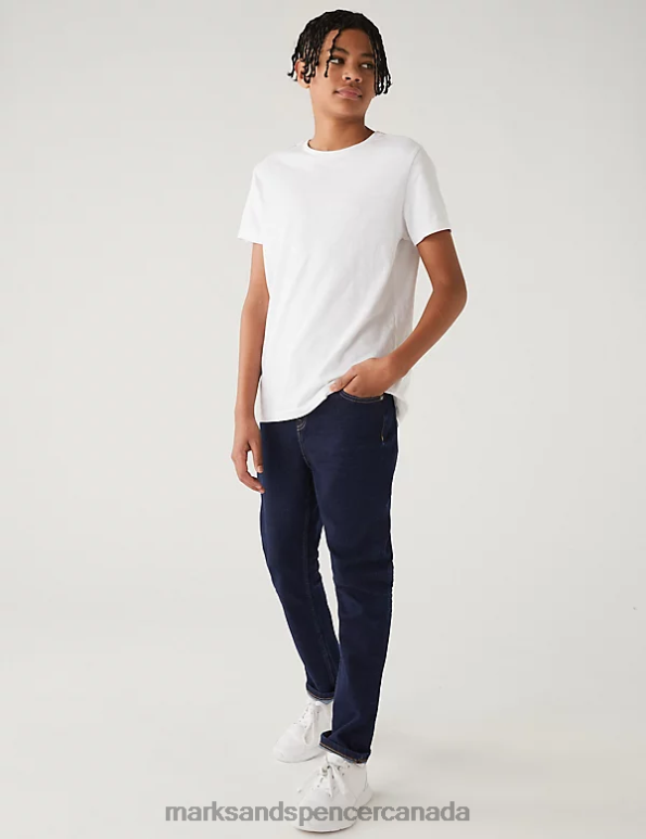 Marks and Spencer near me - Kids Indigo Clothing Marks & Spencer The Jones Straight Fit Cotton with Stretch Jeans 20VTD8449