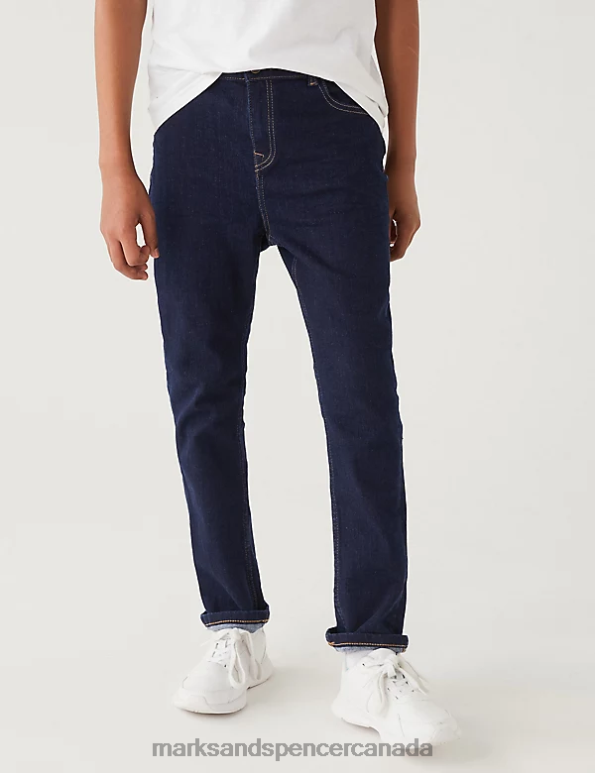 Marks and Spencer near me - Kids Indigo Clothing Marks & Spencer The Jones Straight Fit Cotton with Stretch Jeans 20VTD8449