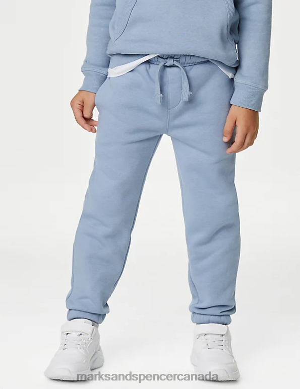 Kids Medium Blue Clothing Marks & Spencer Cotton Rich Joggers 20VTD8347 - Marks and Spencer outlet