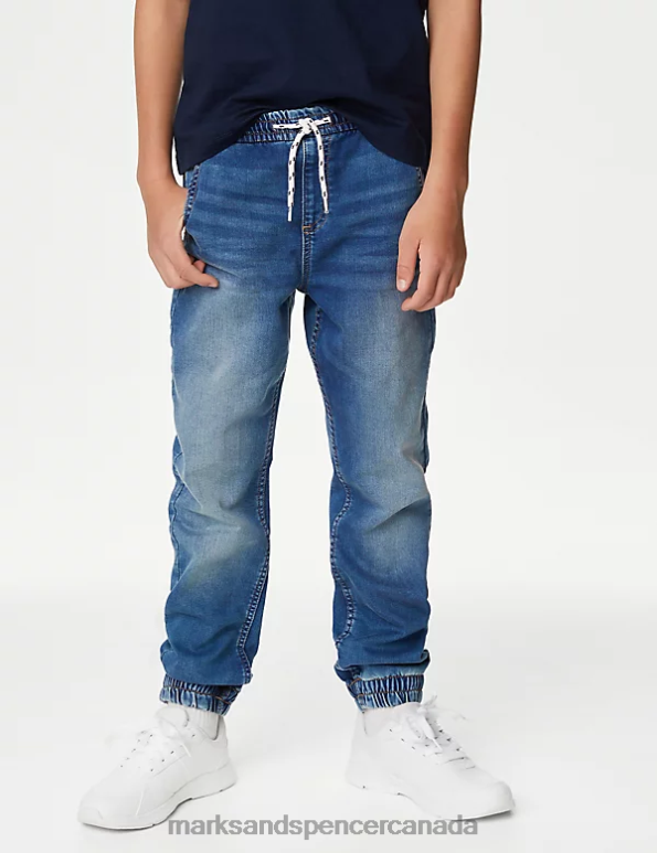 Marks and Spencer Canada - Kids Mid Blue Clothing Marks & Spencer Denim Jogger Jeans 20VTD8553