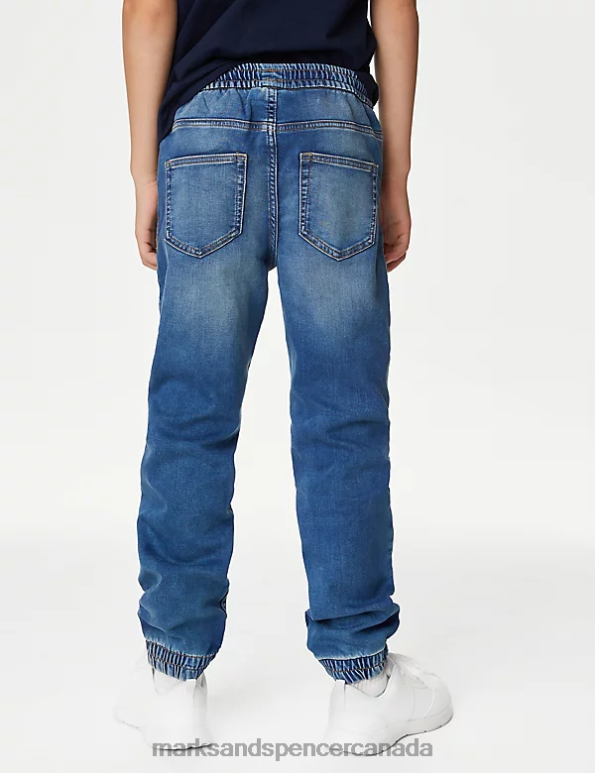 Marks and Spencer Canada - Kids Mid Blue Clothing Marks & Spencer Denim Jogger Jeans 20VTD8553