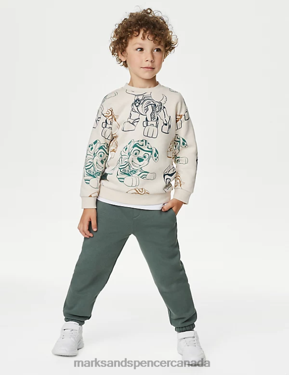 Kids Multi Clothing Marks & Spencer 3pk Cotton Rich Joggers 20VTD7871 - Marks and Spencer outlet