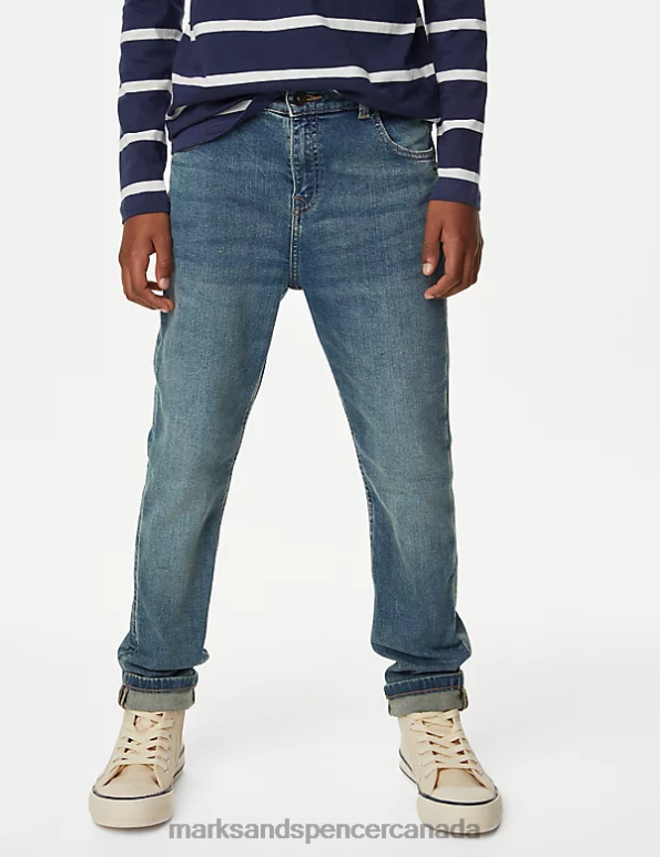 Kids Tint Clothing Marks & Spencer The Jones Straight Fit Cotton with Stretch Jeans 20VTD8451 - Marks and Spencer online