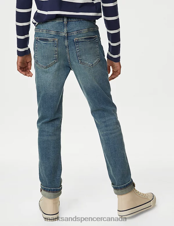 Kids Tint Clothing Marks & Spencer The Jones Straight Fit Cotton with Stretch Jeans 20VTD8451 - Marks and Spencer online