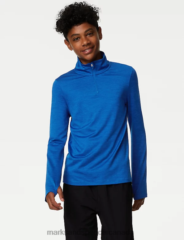 Marks and Spencer sale - Kids Cobalt School Uniform Marks & Spencer Half Zip Sports Top 20VTD8327