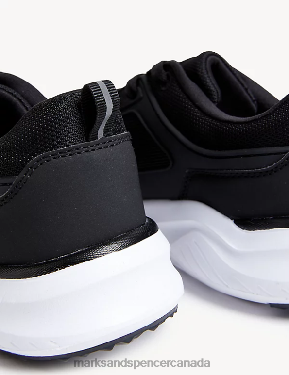 Kids Black Footwear Marks & Spencer Freshfeet Lace Up Sport Trainers 20VTD8638 - Marks and Spencer online