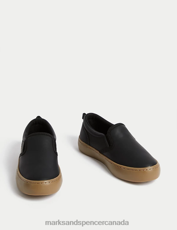 Kids Black Footwear Marks & Spencer Freshfeet Slip-on Shoes 20VTD8369 - Marks and Spencer Canada locations
