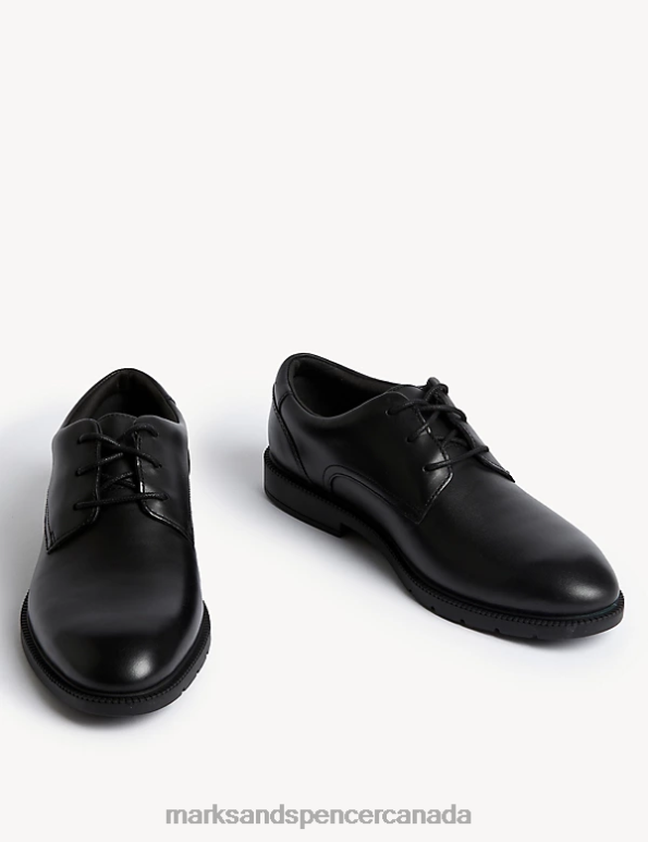 Kids Black Footwear Marks & Spencer Leather Lace School Shoes 20VTD8507 - Marks and Spencer online
