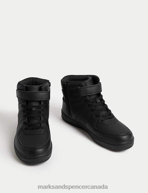 Kids Black Footwear Marks & Spencer Riptape High Top Trainers 20VTD8209 - Marks and Spencer Canada locations