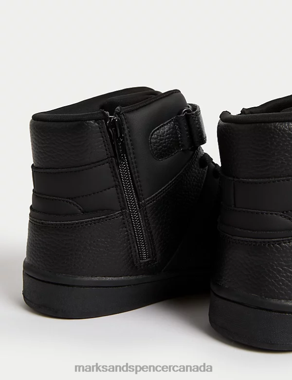 Kids Black Footwear Marks & Spencer Riptape High Top Trainers 20VTD8209 - Marks and Spencer Canada locations