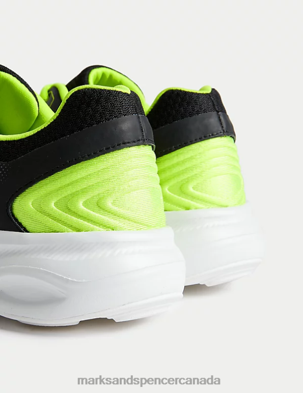 Marks and Spencer Canada - Kids Black Mix Footwear Marks & Spencer Freshfeet Sport Trainers 20VTD8196