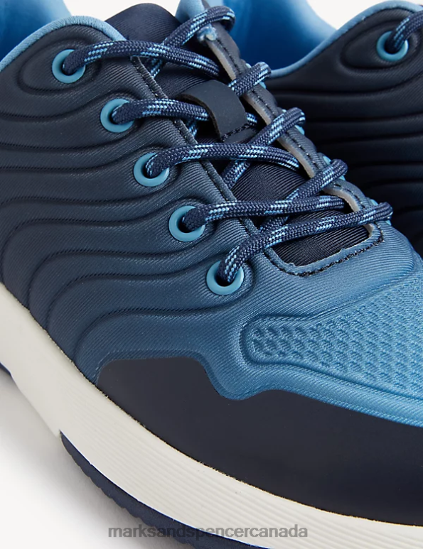 Marks and Spencer near me - Kids Blue Mix Footwear Marks & Spencer Freshfeet Ombre Trainers 20VTD8002