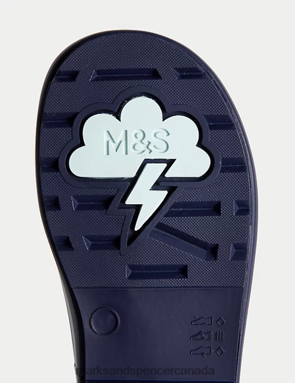 Marks and Spencer sale - Kids Blue Mix Footwear Marks & Spencer Freshfeet Striped Wellies 20VTD8636