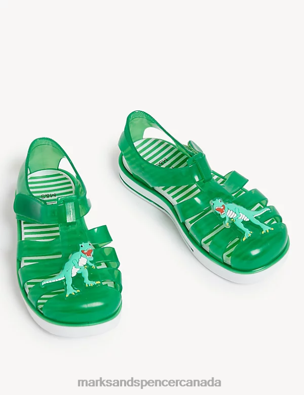 Kids Green Footwear Marks & Spencer Dinosaur Riptape Jelly Sandals 20VTD8570 - Marks and Spencer Canada locations
