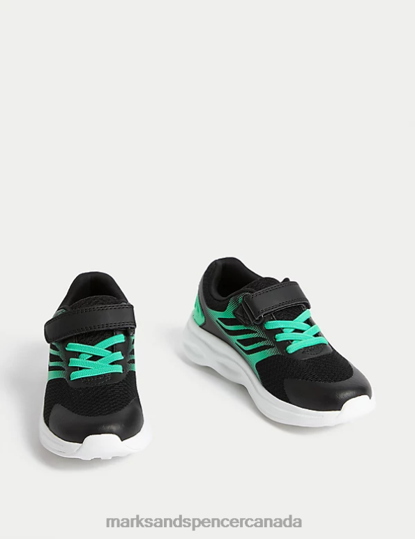Marks and Spencer Canada - Kids Green Mix Footwear Marks & Spencer Riptape Sport Trainers 20VTD8214