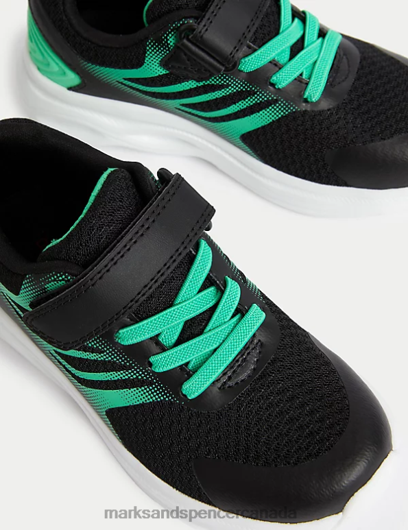 Marks and Spencer Canada - Kids Green Mix Footwear Marks & Spencer Riptape Sport Trainers 20VTD8214