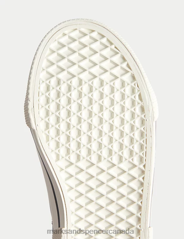 Marks and Spencer Canada - Kids Grey Footwear Marks & Spencer Riptape Dinosaur High Top Trainers 20VTD7862