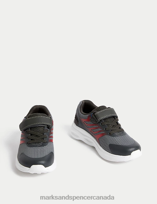 Kids Grey Mix Footwear Marks & Spencer Riptape Sport Trainers 20VTD8211 - Marks and Spencer outlet
