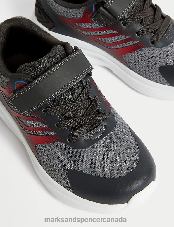 Kids Grey Mix Footwear Marks & Spencer Riptape Sport Trainers 20VTD8211 - Marks and Spencer outlet
