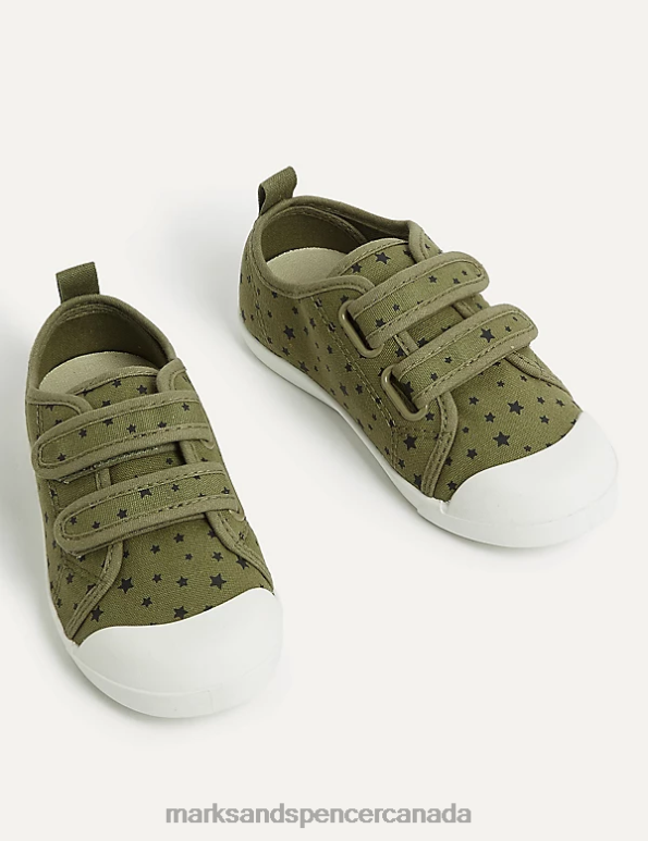 Marks and Spencer near me - Kids Khaki Footwear Marks & Spencer Denim Riptape Star Pumps 20VTD8489