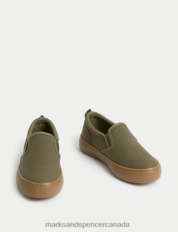 Kids Khaki Footwear Marks & Spencer Freshfeet Slip-on Shoes 20VTD8368 - Marks and Spencer online