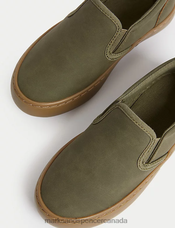 Kids Khaki Footwear Marks & Spencer Freshfeet Slip-on Shoes 20VTD8368 - Marks and Spencer online