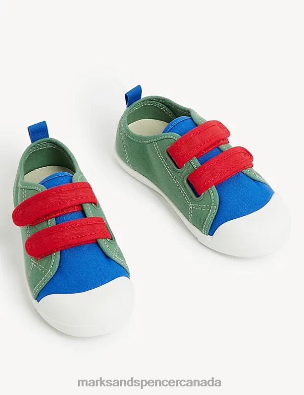 Kids Multi Footwear Marks & Spencer Colour Block Riptape Pumps 20VTD8583 - Marks and Spencer outlet