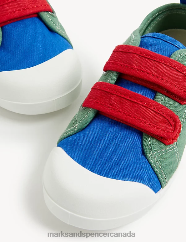 Kids Multi Footwear Marks & Spencer Colour Block Riptape Pumps 20VTD8583 - Marks and Spencer outlet