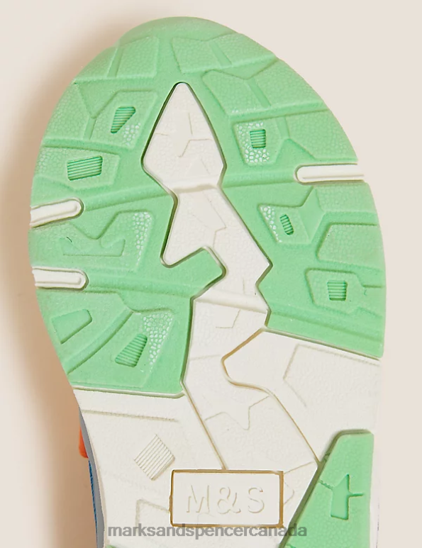 Marks and Spencer near me - Kids Multi Footwear Marks & Spencer Freshfeet Colour Block Trainers 20VTD8743