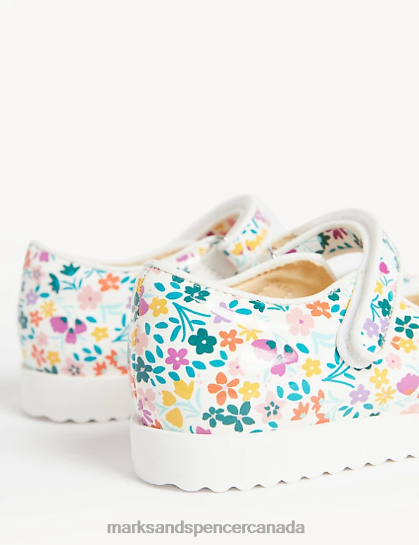 Marks and Spencer near me - Kids Multi Footwear Marks & Spencer Riptape Floral Mary Jane Shoes 20VTD8982