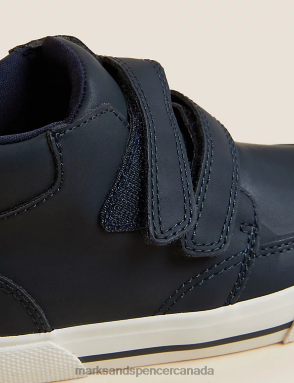 Marks and Spencer Canada - Kids Navy Footwear Marks & Spencer Freshfeet Riptape High Tops 20VTD8127