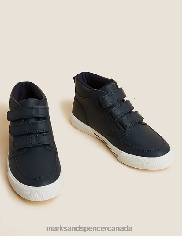 Marks and Spencer near me - Kids Navy Footwear Marks & Spencer Freshfeet Riptape High Tops 20VTD8521