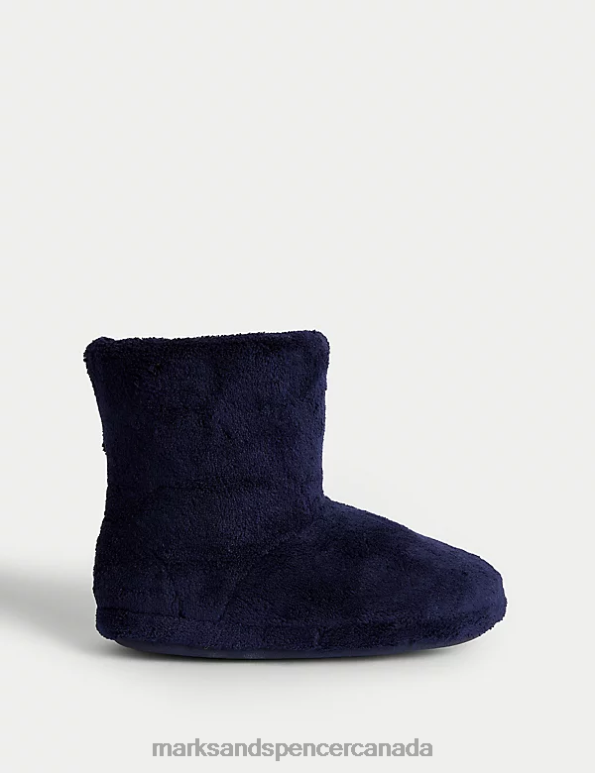 Marks and Spencer Canada - Kids Navy Footwear Marks & Spencer Slipper Boots 20VTD8584