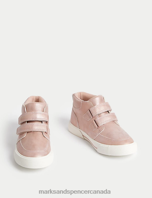 Kids Pink Footwear Marks & Spencer Freshfeet Riptape High Tops 20VTD8409 - Marks and Spencer online