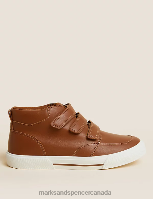 Kids Tan Footwear Marks & Spencer Freshfeet Riptape High Tops 20VTD8241 - Marks and Spencer Canada locations